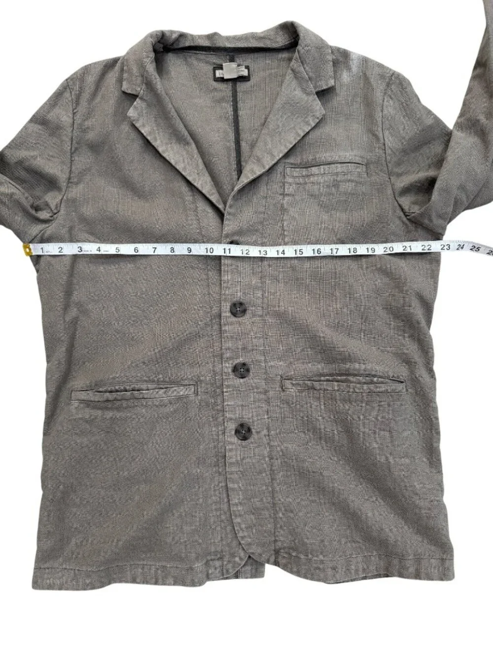 Carbon 2 Cobalt Mens Size L Blazer Jacket Linen Blend Gray Unstructured Casual